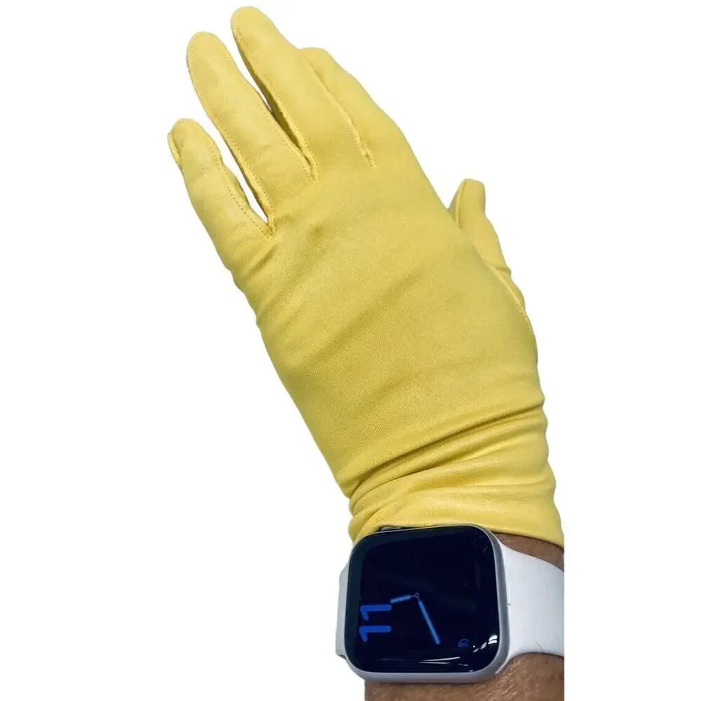 Vintage VAN RAALTE Canary Yellow women's gloves Wrist Length O/S 1960s
